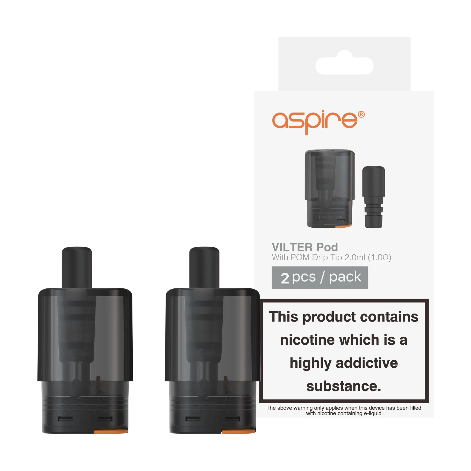 Aspire Vilter Replacement Pods - Pom Drip Tip
