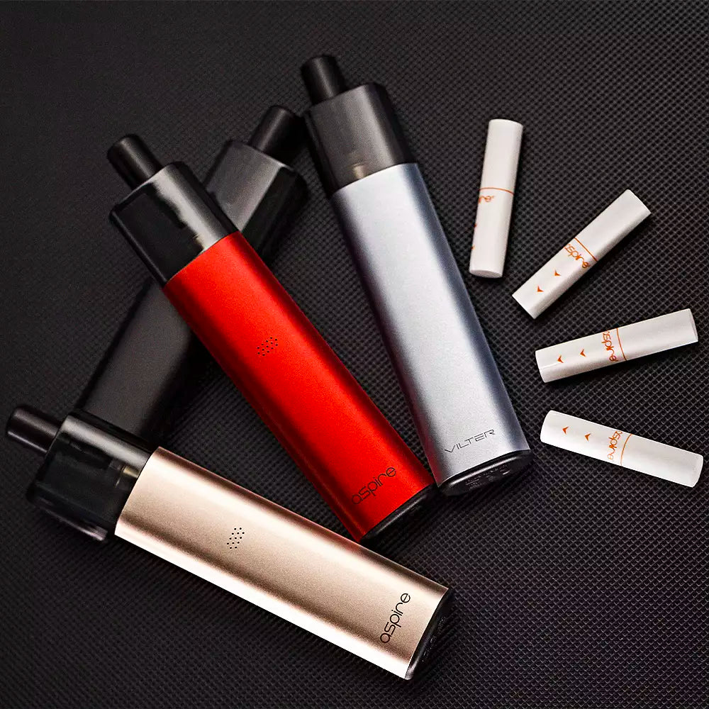 The Aspire Vilter Kit is available in four distinctive and stylish colours; Black, Champagne, Grey and Red.