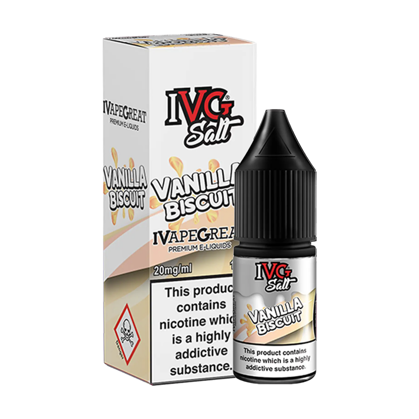 IVG 10ml E-Liquid Nicotine Salt -  Vanilla Biscuit