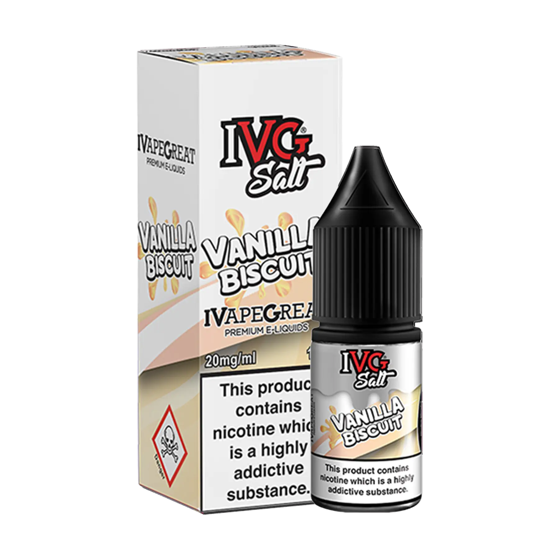 IVG 10ml E-Liquid Nicotine Salt -  Vanilla Biscuit