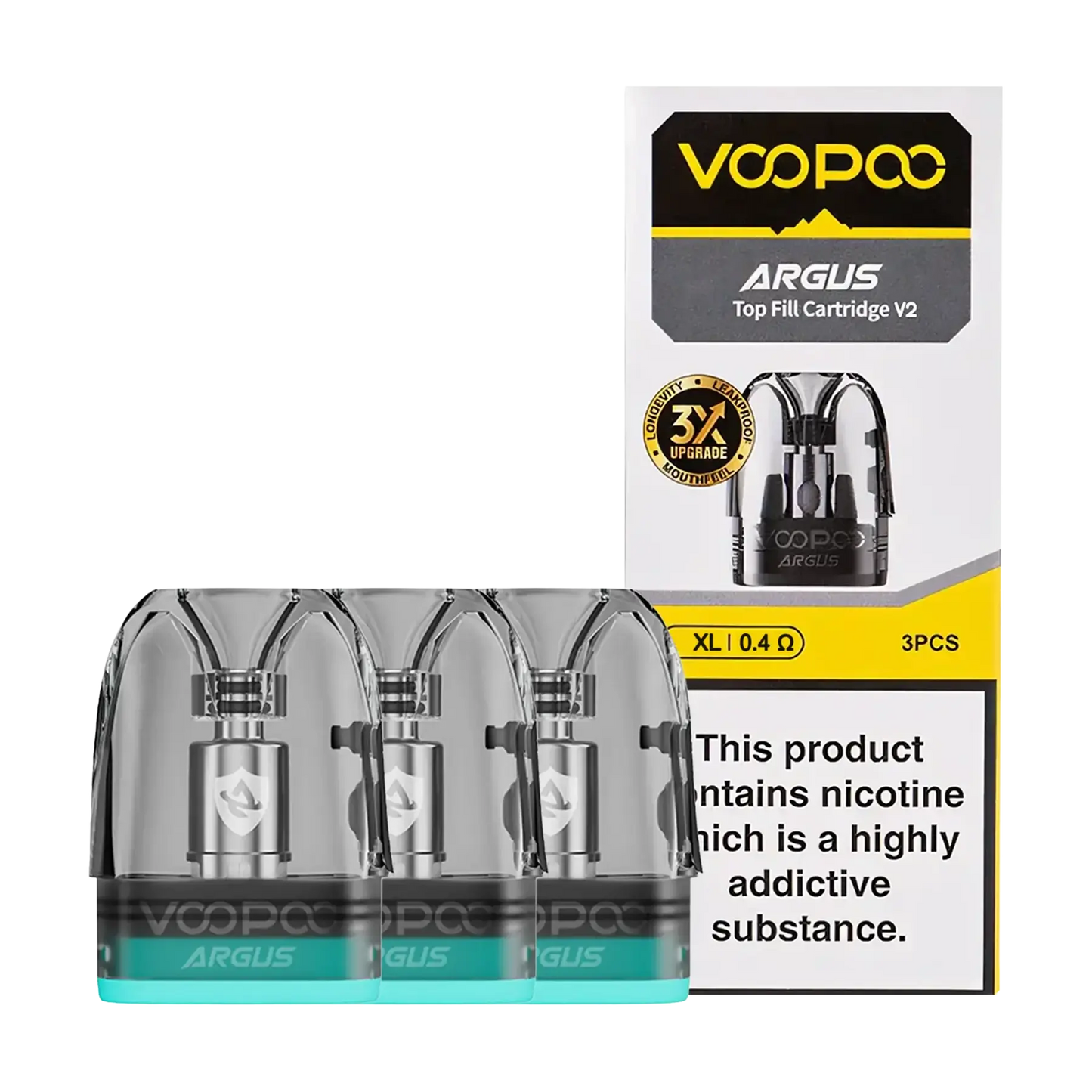Voopoo Argus Top Fill V2 Replacement Pods - 0.4ohm XL