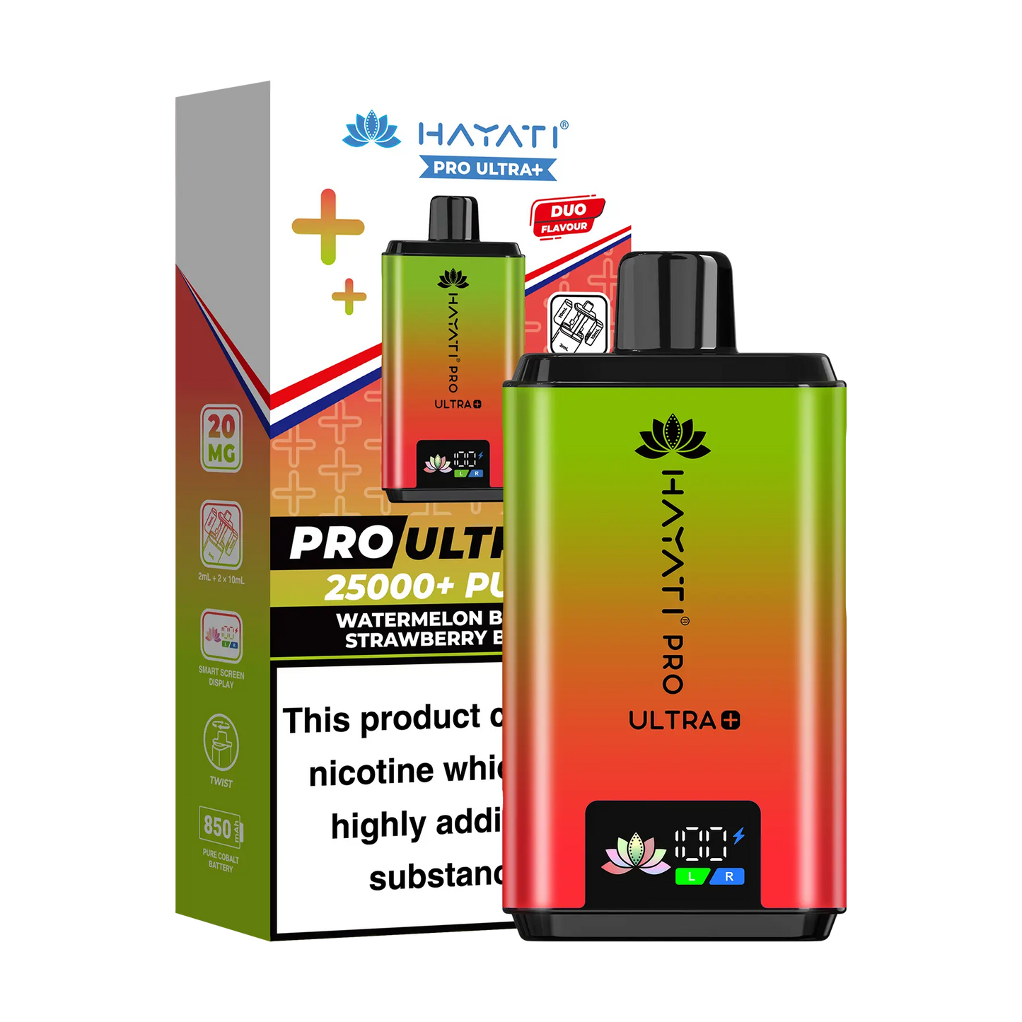 Hayati Pro Ultra 25K Prefilled Vape Kit - Watermelon Berry Strawberry B'Gum