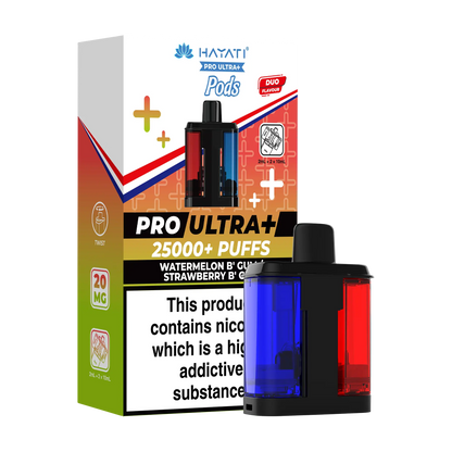 Hayati Pro Ultra 25k Replacement Pods - Watermelon B'Gum Strawberry