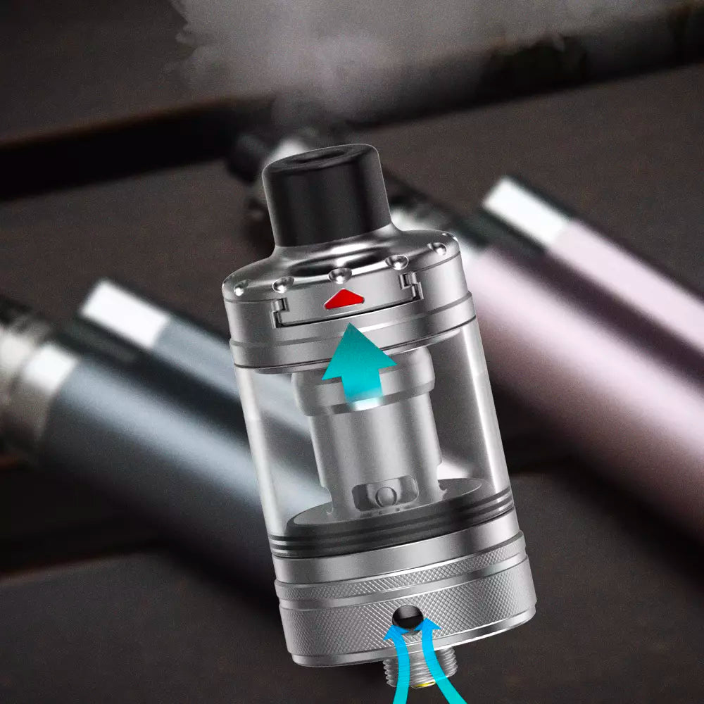 The Nautilus 3 Tank offers several airflow options, which can be adjusted through 7 different configurations. The diameter of the airflow holes are: 3.0 mm, 2.5 mm, 1.8 mm, 1.5 mm, 1.2 mm, 1.0 mm and 0.8 mm, which ensures richer and thicker flavour.