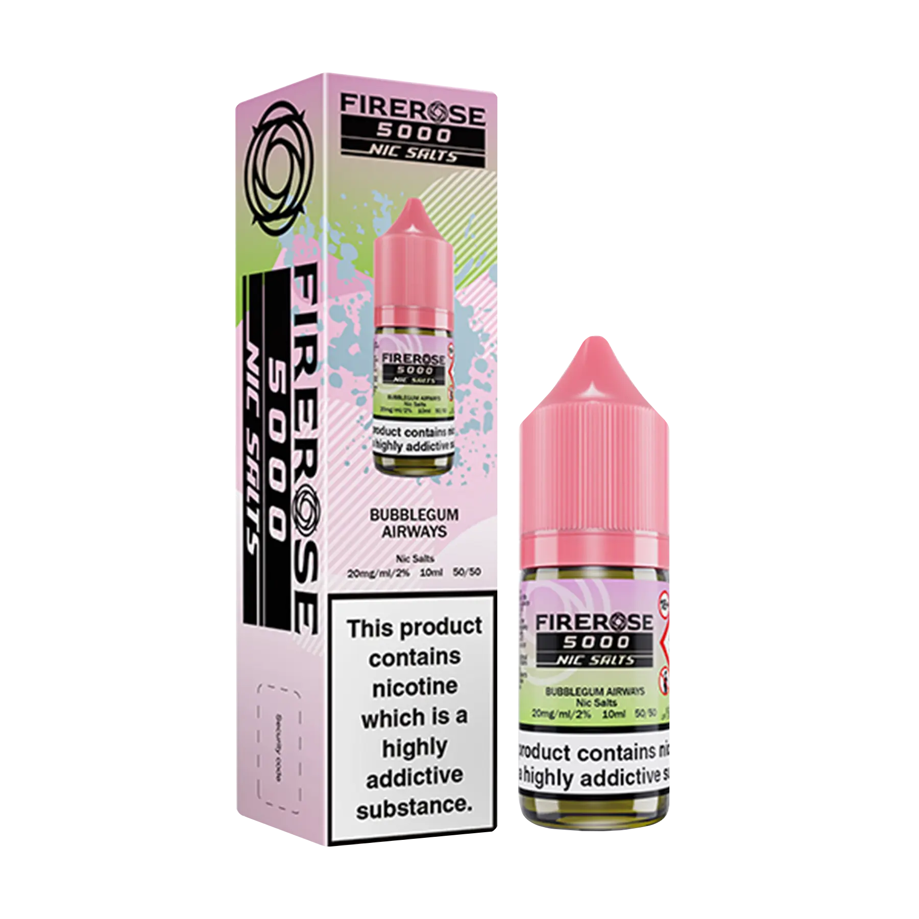 Firerose 5000 10ml Nicotine Salt - Bubblegum Airways