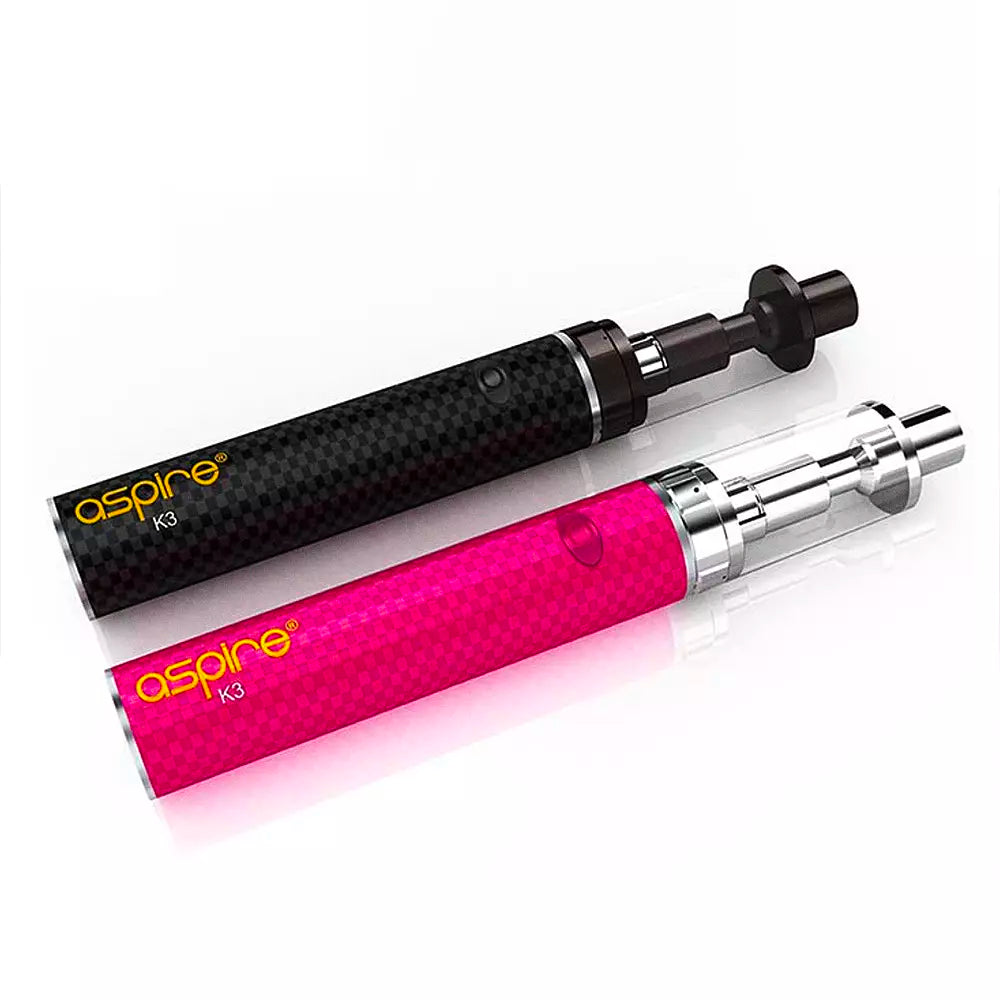 The Aspire K3 Kit is available in 2 colours, black or pink. No frills, no fuss!
