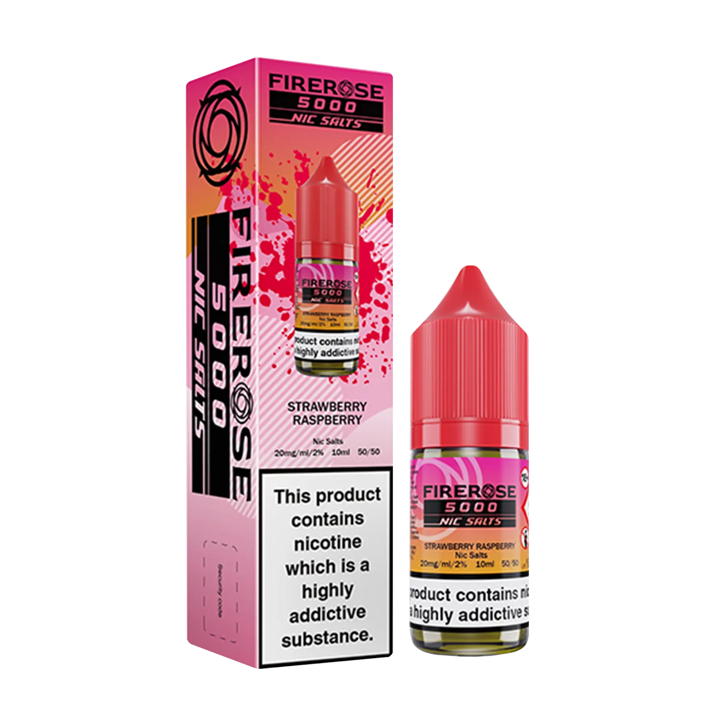 Firerose 5000 10ml Nicotine Salt - Strawberry Raspberry