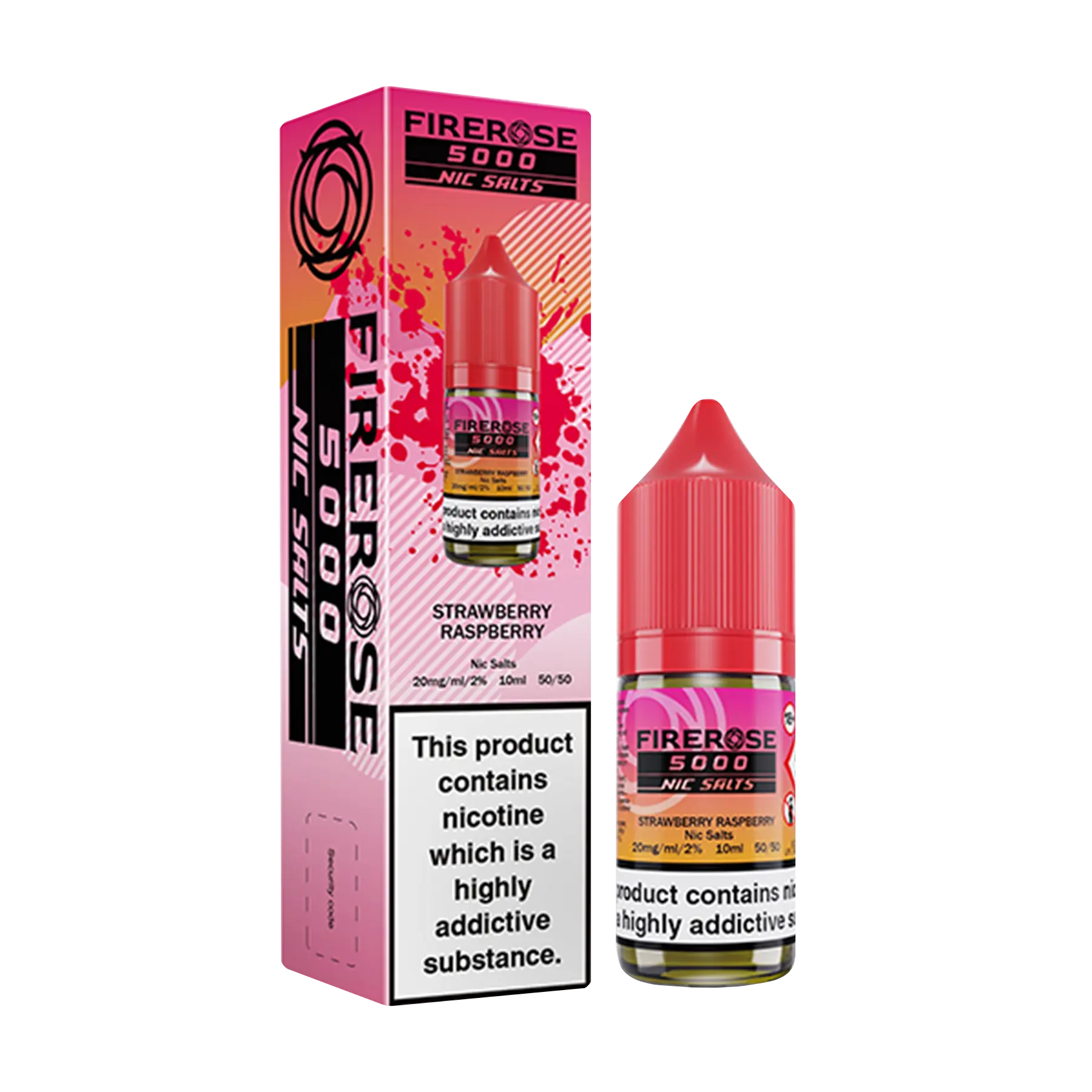 Firerose 5000 10ml Nicotine Salt - Strawberry Raspberry