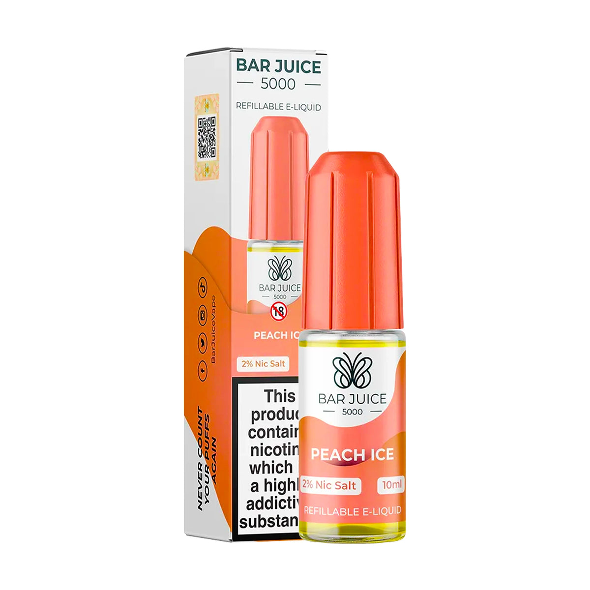 Bar Juice 5000 - Peach Ice 10ml E Liquid Nicotine Salt