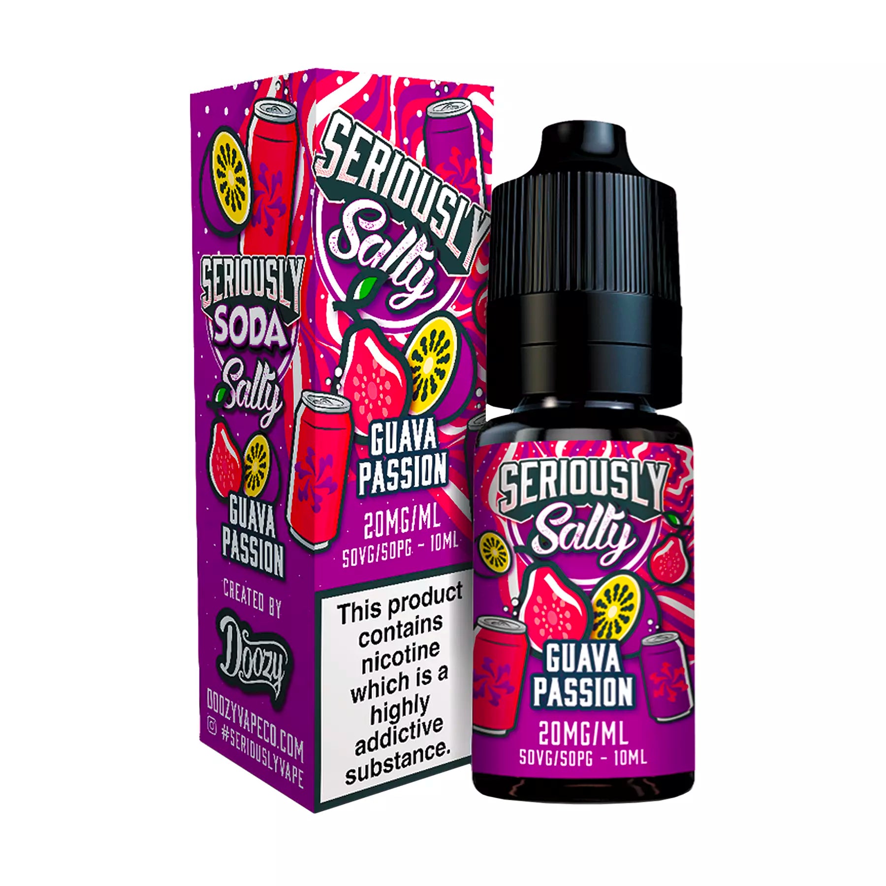 A Mouth Watering Combination of Crisp Juicy Guava complimented by the Exotic taste of Sweet Tangy Passionfruit. Based on the Infamous Soft Drink Flavour.