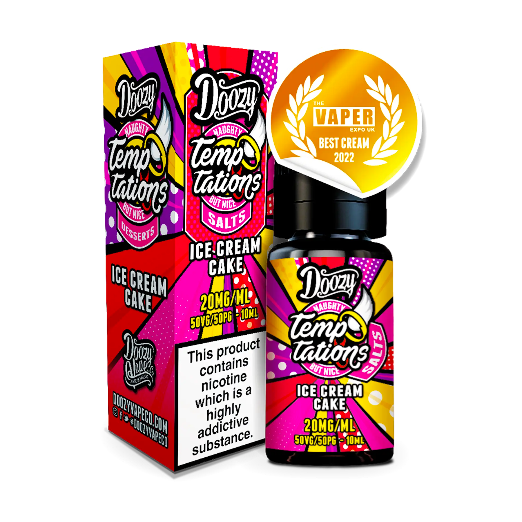 Doozy Tempations Ice Cream Cake 10ml E Liquid Nicotine Salt