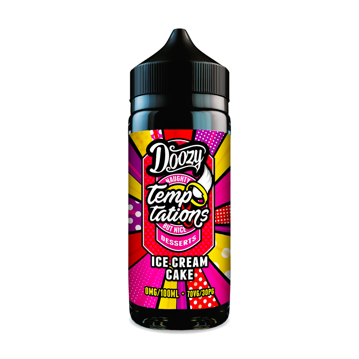 Ice Cream Cake shortfill by Doozy Temptations is a rich dessert flavour that pairs a light sponge cake with the sweet taste of ice cream for an indulgent vape.