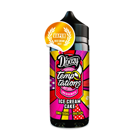 Ice Cream Cake shortfill by Doozy Temptations is a rich dessert flavour that pairs a light sponge cake with the sweet taste of ice cream for an indulgent vape.