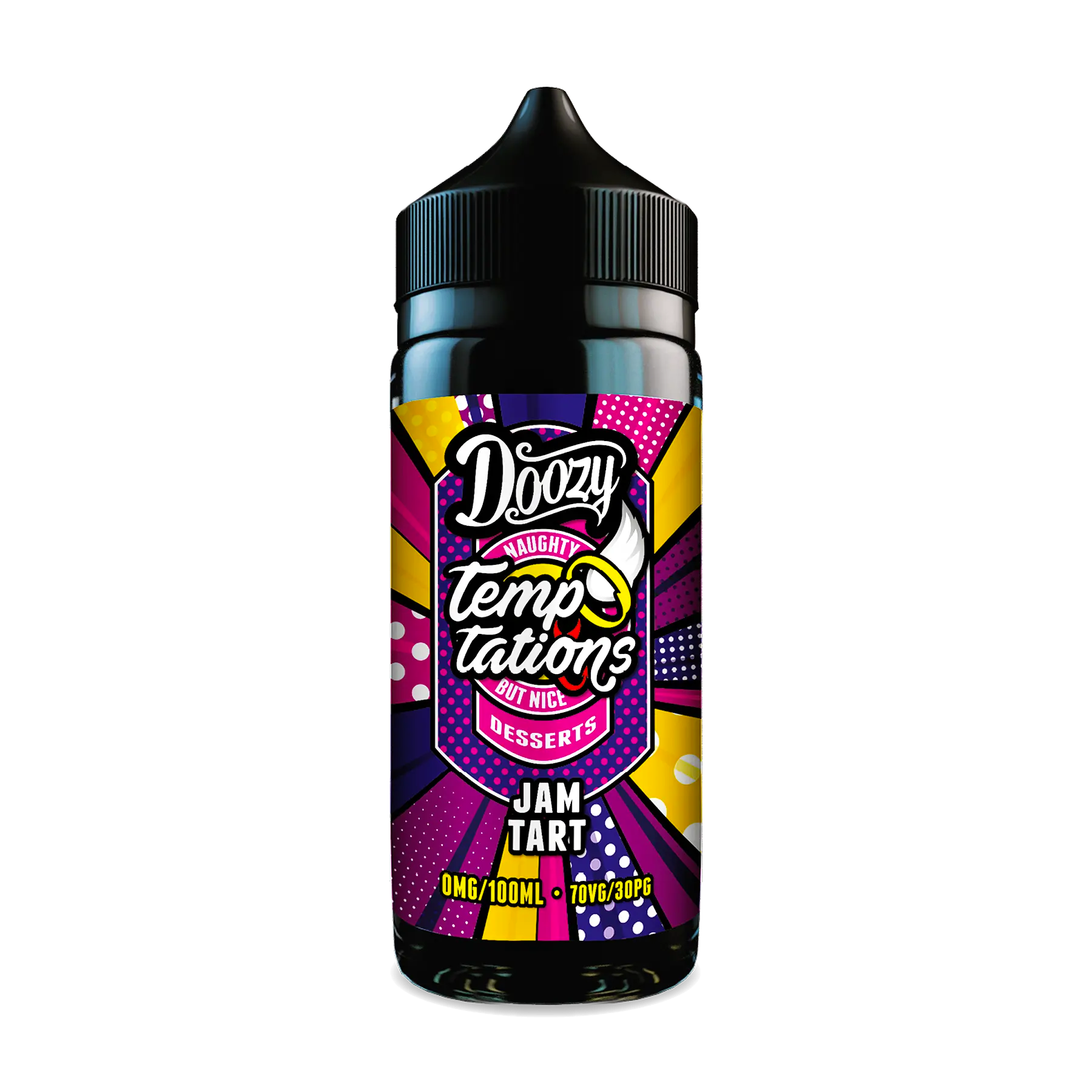 Jam Tart shortfill by Doozy Temptations recreates the flavour of a classic dessert with rich pastry and the sweet, tart taste of strawberry jam for fruity vape.