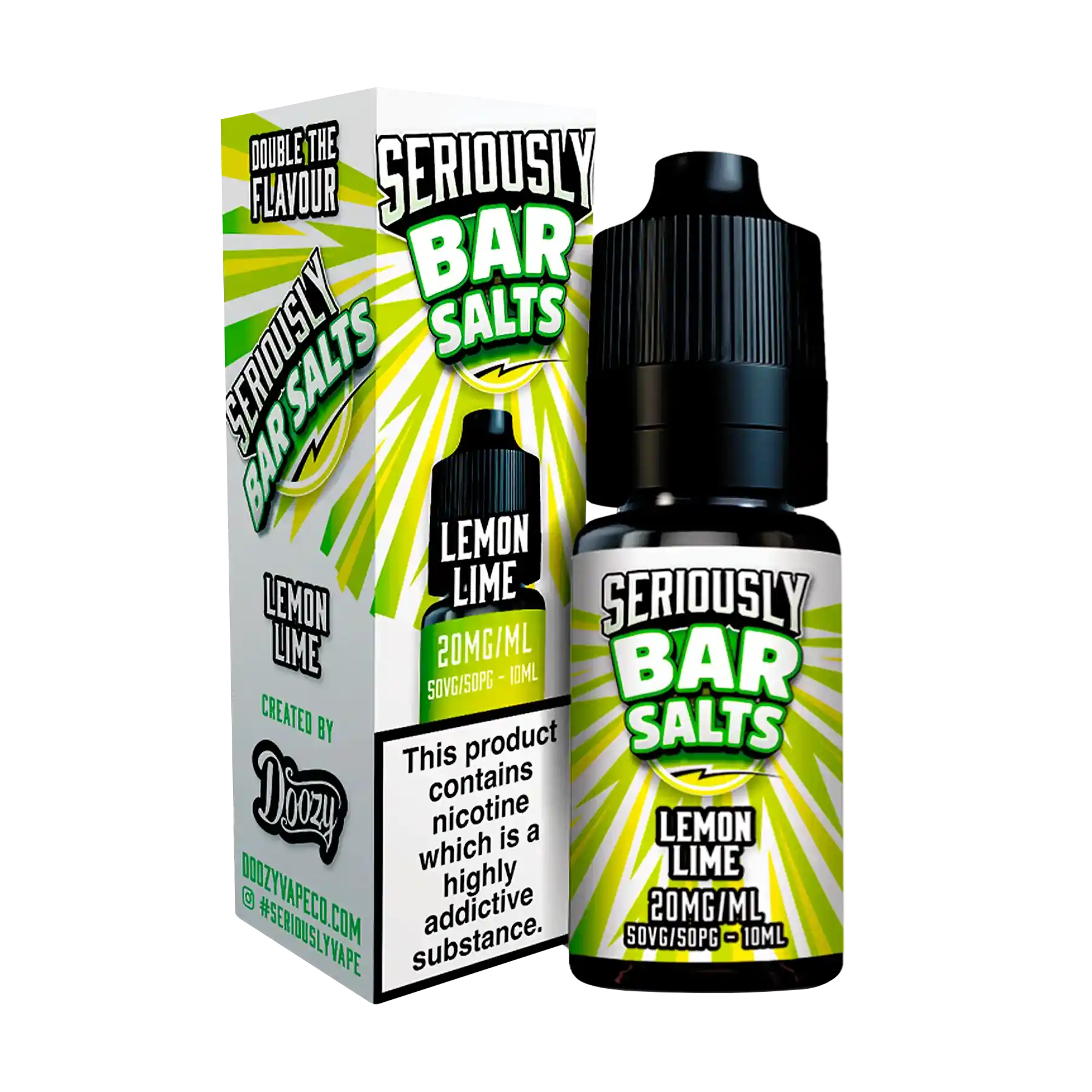 Seriously Bar Salts brings you Lemon Lime: A Classic Sweet and Sour mix of Citrus Lemon with a hearty Splash of Lime! The perfect ADV for all disposable fans.