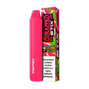 The Strapped Stix Strawberry Kiwi Disposable Vape creates a comforting combination of sweet sticky strawberry mixed masterfully with sinfully sour kiwi.