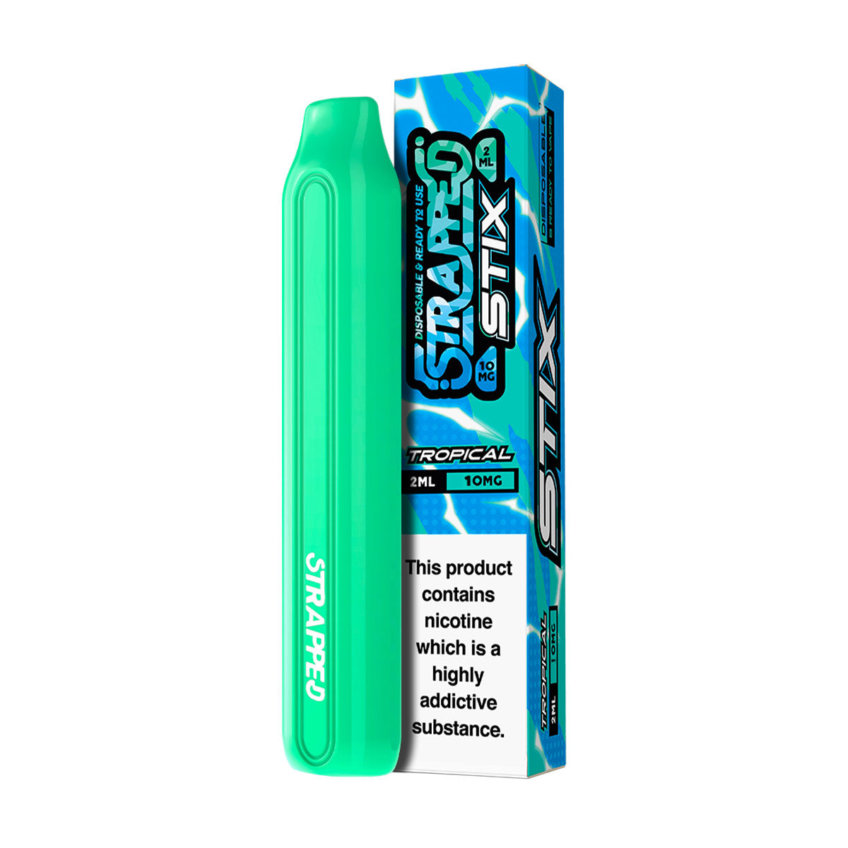 The Strapped Stix Tropical flavoured disposable vape has a tantalisingly tasty mix of tropical flavours which will place you firmly on the beach at the height of summer.