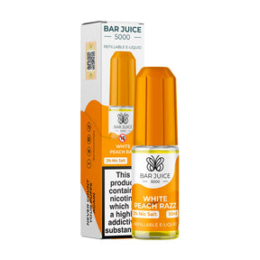 White Peach Razz by Bar Juice 5000 is a fantastic flavour combining sweet white peaches with freshly picked sour raspberries to create the ultimate perfect ADV.